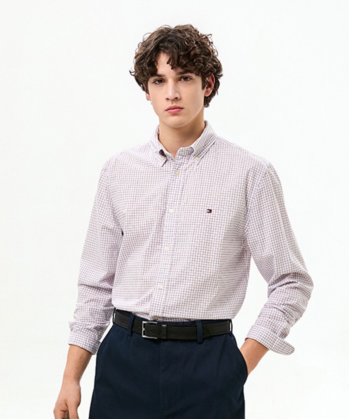 타미힐피거(TOMMY HILFIGER) [Regula fit] 코어 태터솔 포플린 셔츠 (T12G0WSH016MT10QJ)