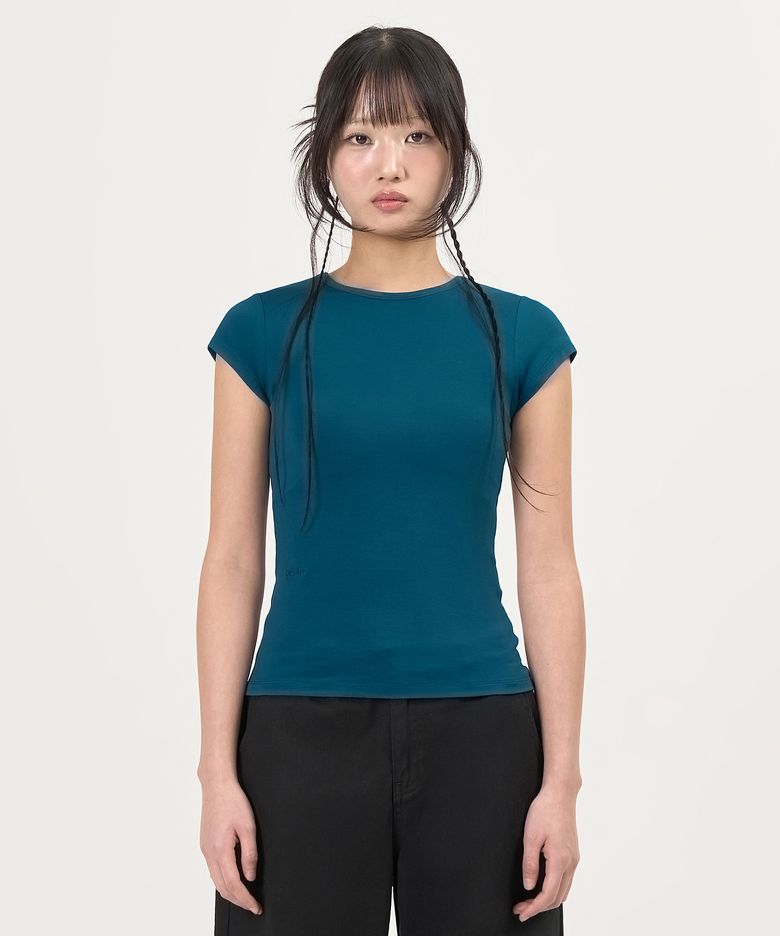 Cap Sleeve Mini Tee (Blue Green)