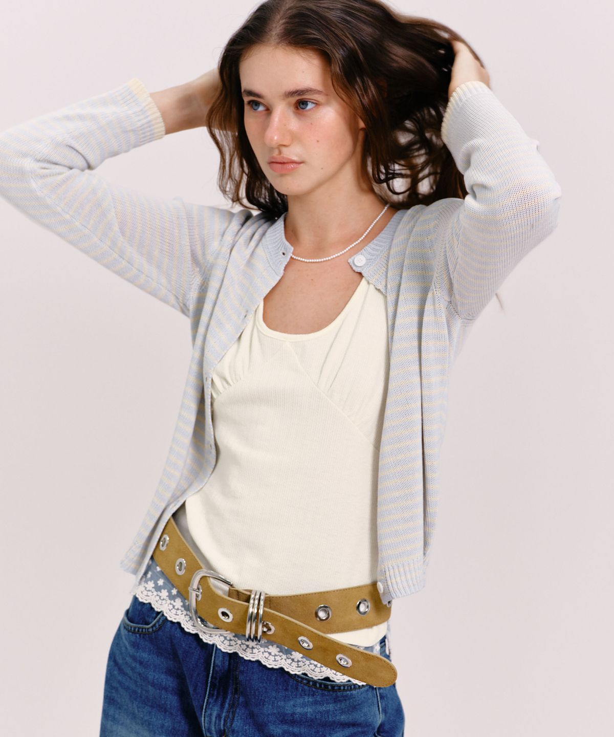마가린핑거스(MARGARIN FINGERS) LACE DETAIL SLEEVELESS (CREAM)