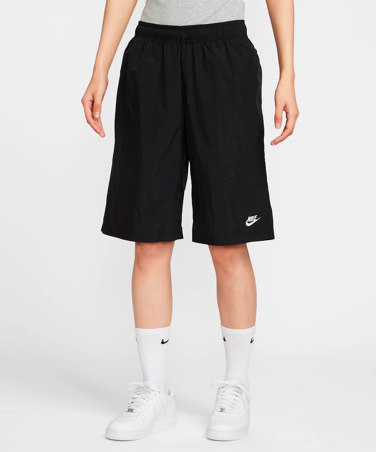나이키(NIKE) 스포츠웨어 미드라이즈 루즈 니하이 쇼츠 W - 블랙:세일 / IH8465-010