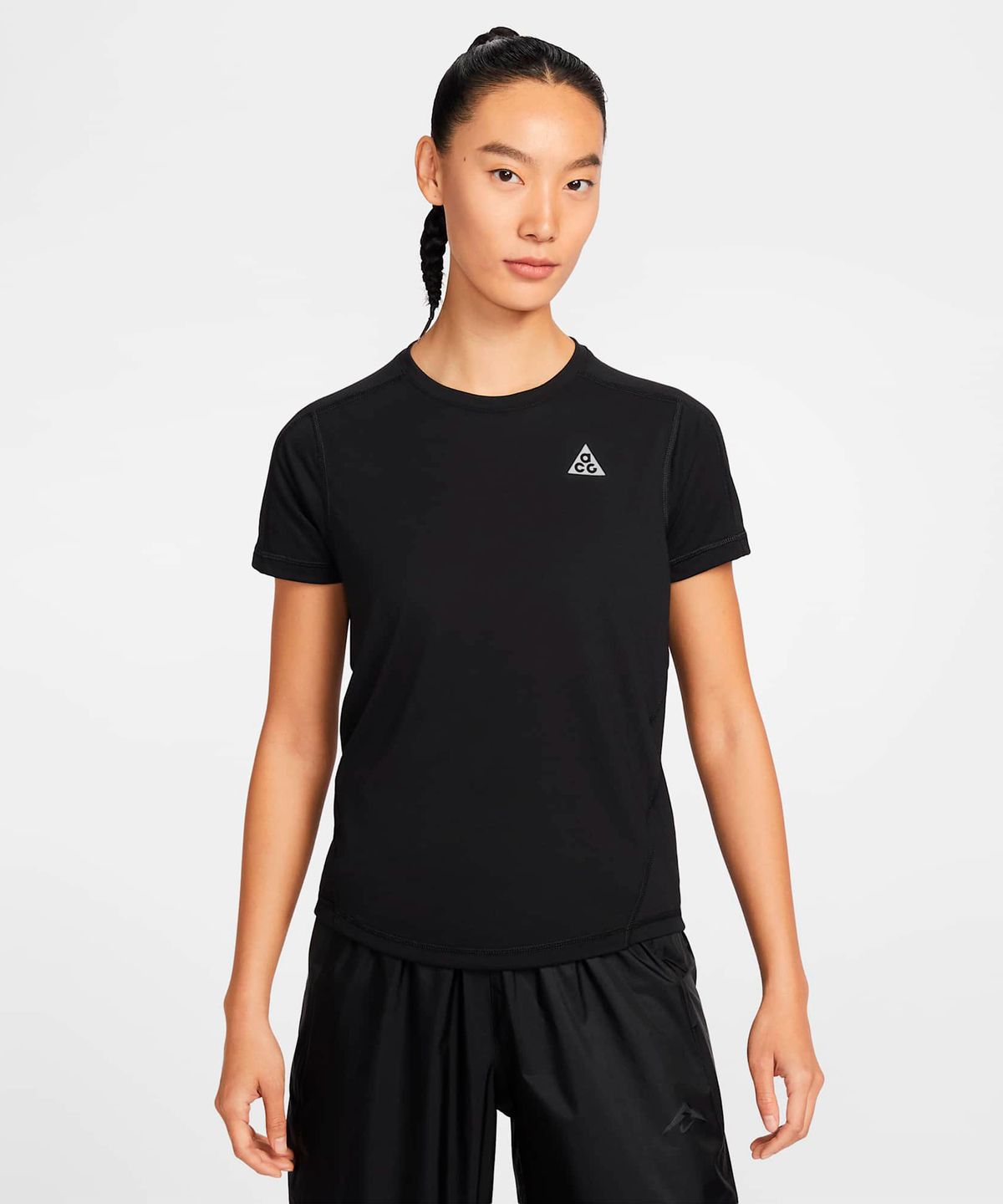 나이키(NIKE) ACG 드라이 핏 반소매 트레일 러닝 탑 W - 블랙:서밋 화이트 / IO9651-010