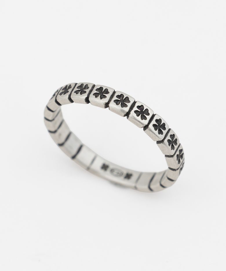 Clover mini rail ring BK (925 silver)