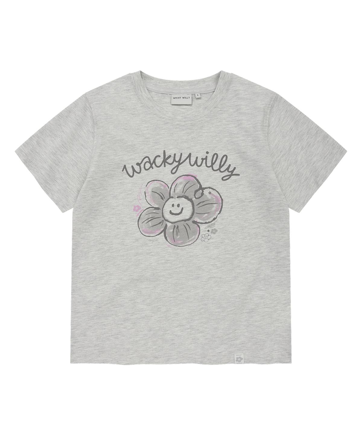 와키윌리(WACKY WILLY) [26SS] 우먼스 빅릴리 그래픽 반팔 티셔츠 라이트 그레이