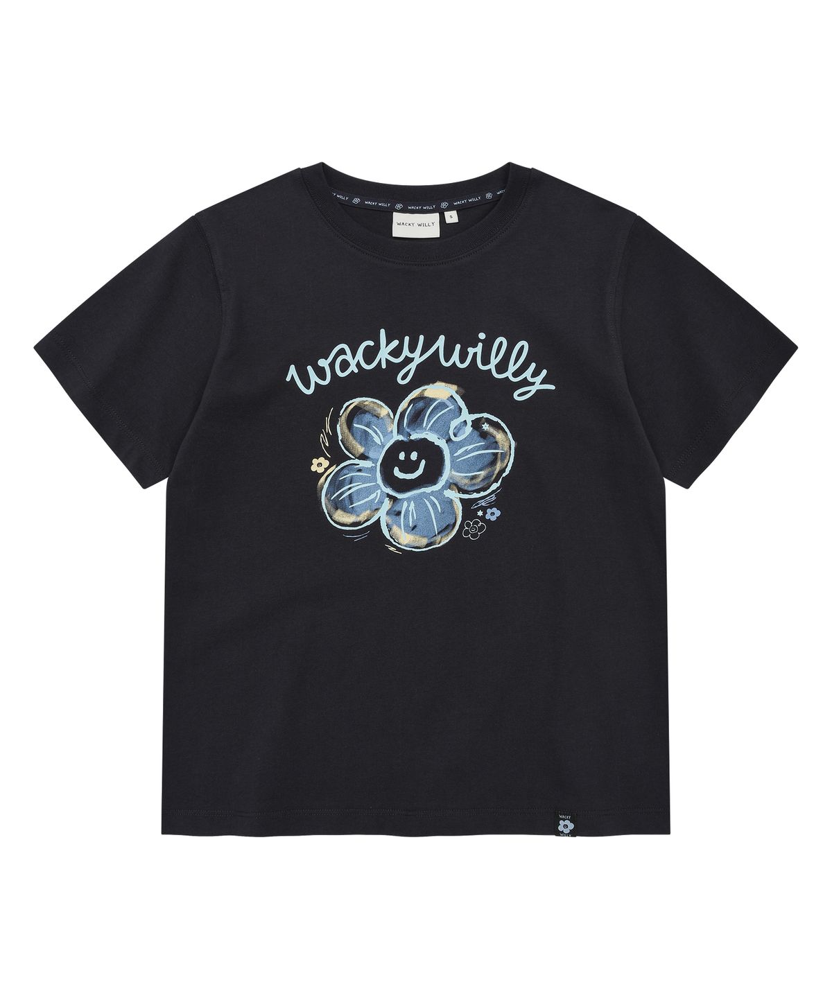 와키윌리(WACKY WILLY) [26SS] 우먼스 빅릴리 그래픽 반팔 티셔츠 네이비