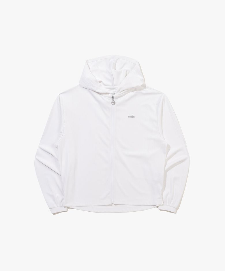 시어 골지 후드 집업 우먼 OFF WHITE