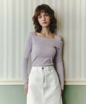 [4컬러] 라이트 언발란스 오프숄더 스웨터