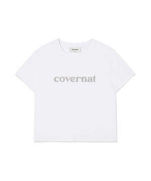 우먼 베이비핏 어센틱 로고 티셔츠 화이트