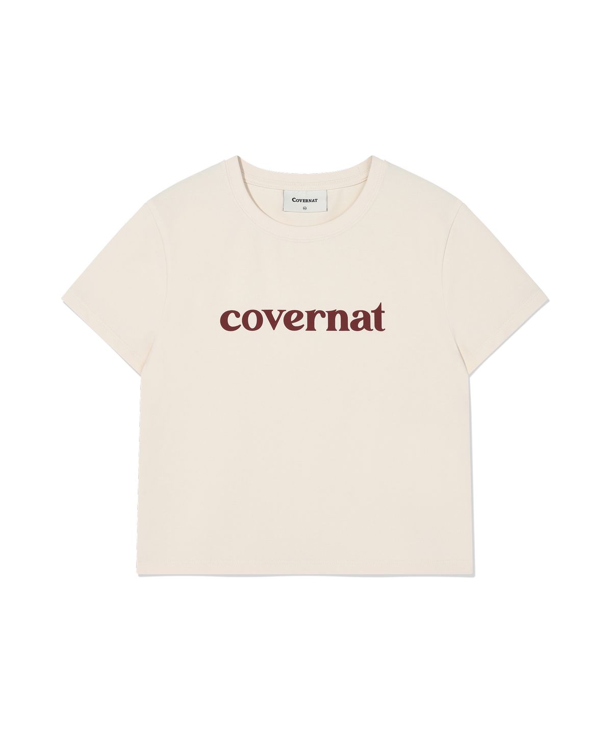 커버낫 우먼(COVERNAT WOMAN) 우먼 베이비핏 로고 티셔츠 에크루