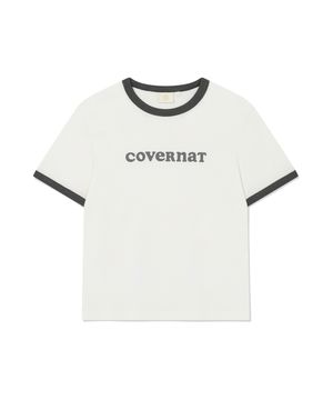 우먼 쿠퍼로고 링거 티셔츠 오프 화이트