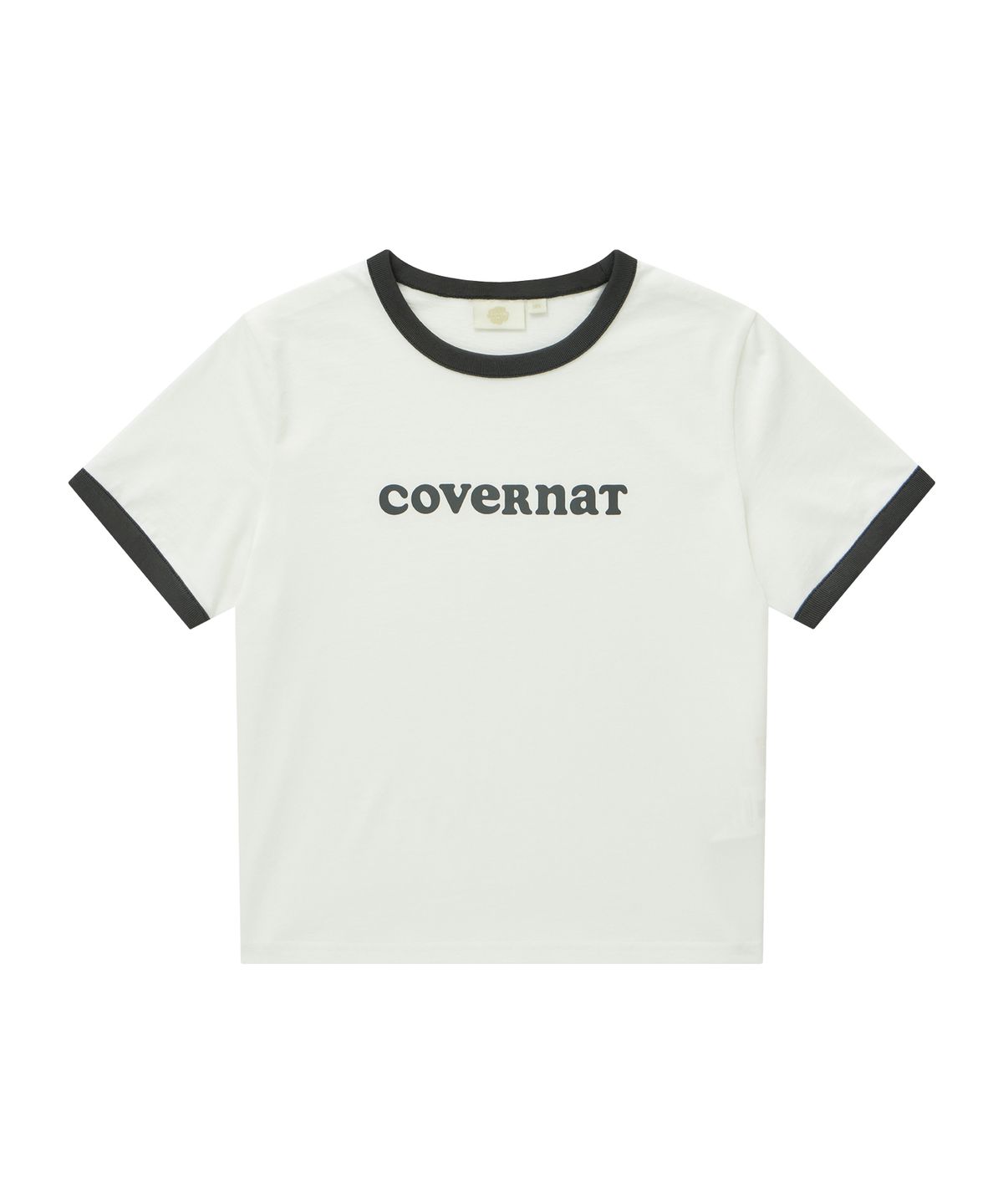 커버낫 우먼(COVERNAT WOMAN) 우먼 쿠퍼로고 링거 티셔츠 오프 화이트