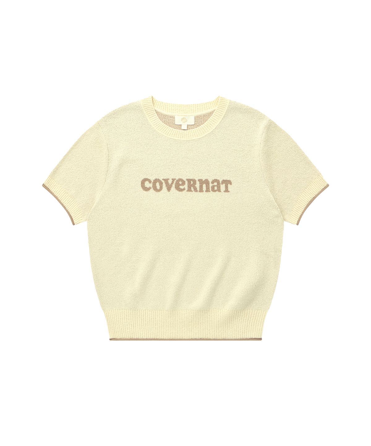 커버낫 우먼(COVERNAT WOMAN) 우먼 쿠퍼로고 하프 니트 아이보리