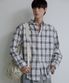 너드 데일리 루즈핏 체크 셔츠 [화이트]