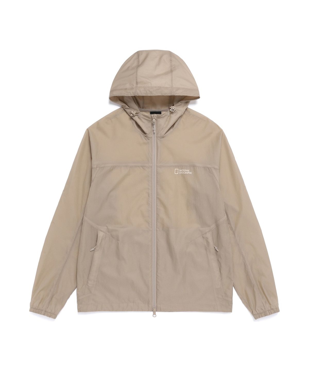 내셔널지오그래픽(NATIONALGEOGRAPHIC) N262UJP911 라이트팩 후드 풀집업 바람막이 MOURNING BEIGE