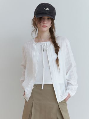 Beurre pintuck blouse (ivory)