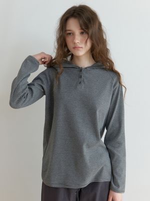 Nib hoodie t-shirt (d.gray stripe)