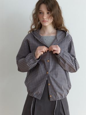 Hatto hoodie jacket (gray check)