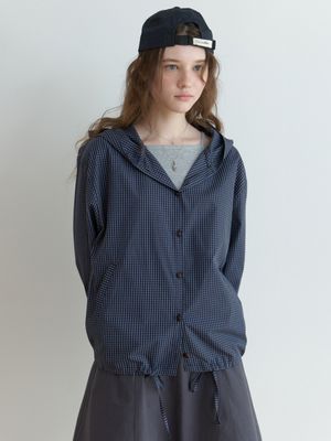 Hatto hoodie jacket (navy check)