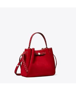 [공식][26SS] 로미 스웨이드 픽 스티치 버킷백 - 레드