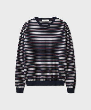 SOFFIO STRIPE CREWNECK KNIT [MIDNIGHT MAROON]