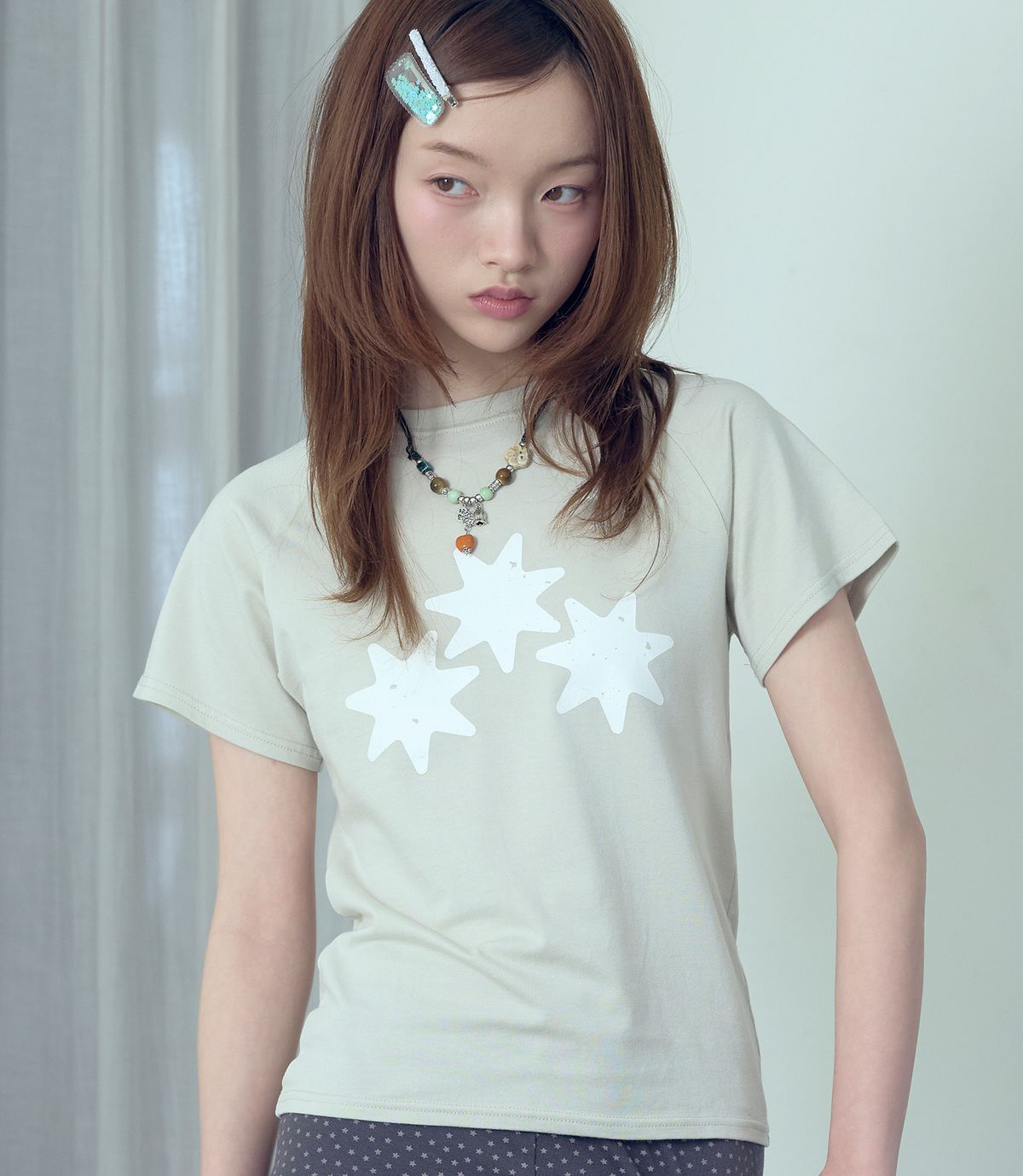 나이스고스트클럽(NICEGHOSTCLUB) RELIGIOUS SYMBOL MINI TEE_LIGHT GREY(NG2GMFT504A)