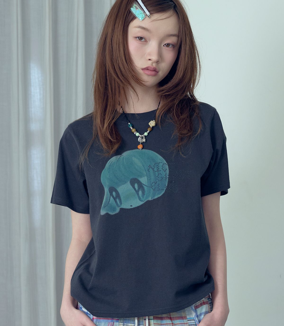 나이스고스트클럽(NICEGHOSTCLUB) BIG EYES DOLL TEE_CHARCOAL(NG2GMFT505A)