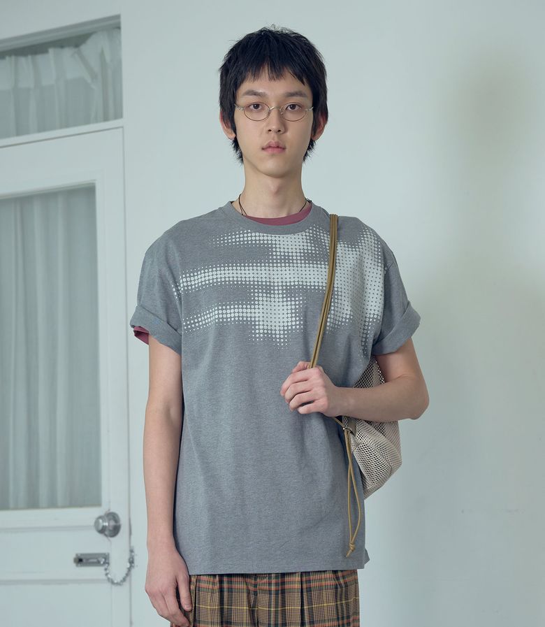 3STAR HALFTONE TEE_GREY(NG2GMUT507A)