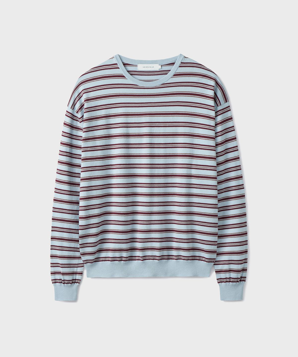 유니온블루(UNION BLUE) SOFFIO STRIPE CREWNECK KNIT [RETRO SKY]