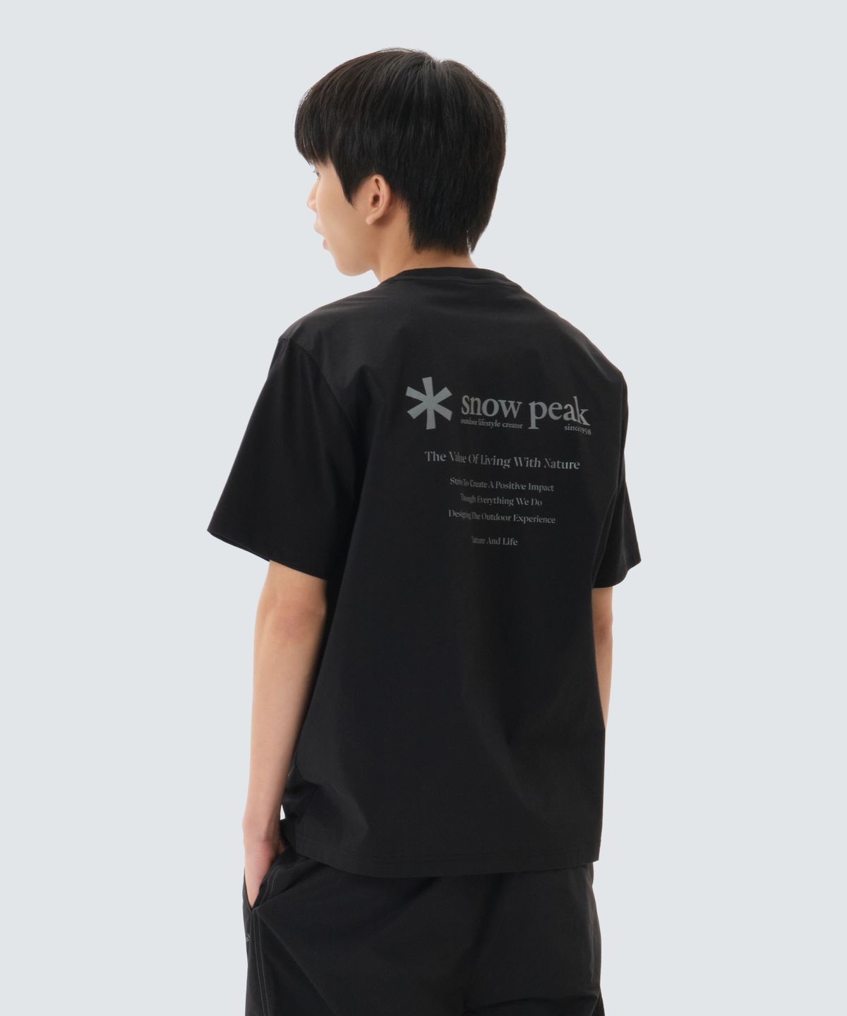 스노우피크 어패럴(SNOWPEAK APPAREL) 클랜드 하이브리드 반팔 티셔츠 (S26MMDTS56) Black