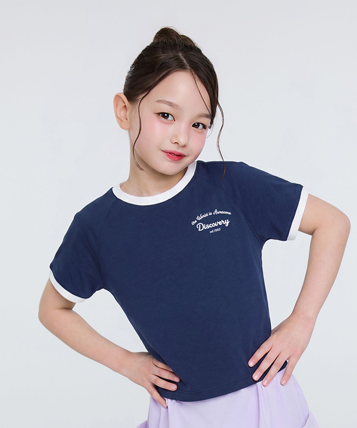 디스커버리 키즈(DISCOVERY KIDS) 여아 프레시벤트 링거 반팔티셔츠 (D/INDIGO)