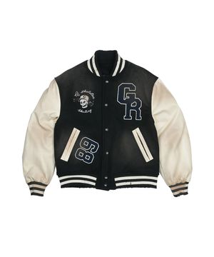 SKELETKATE DIRTY VARSITY JACKET [BLACK]