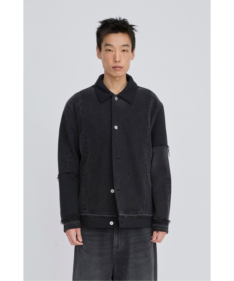 Upside Down Denim Trucker Jacket RKJAS26601BKX