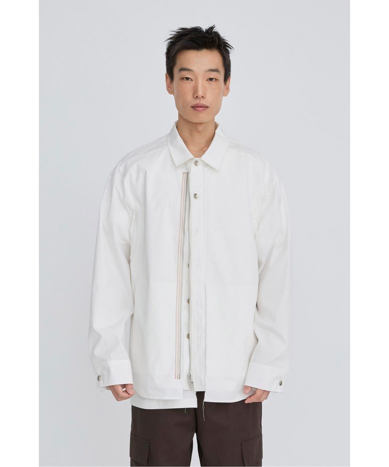 Zip-Detail Shirt Jacket RKSAS26611WHX