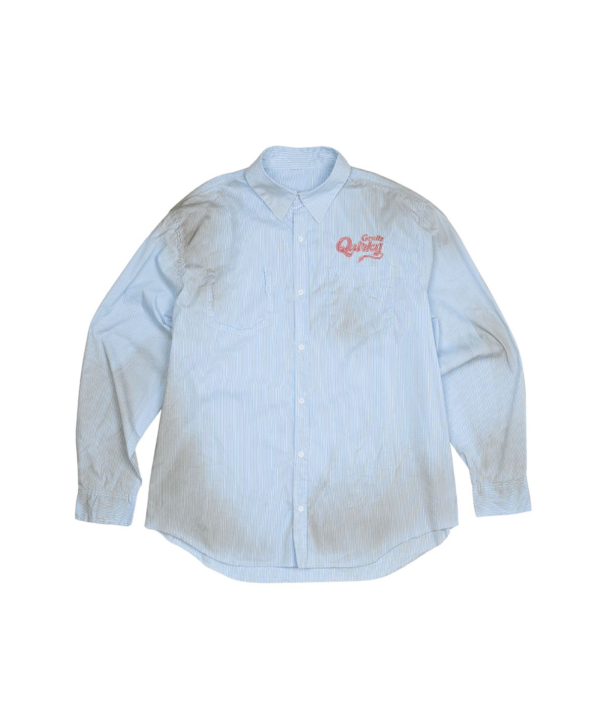 그레일즈(GRAILZ) QUIRKY DIRTY STRIPE SHIRT [BLUE]