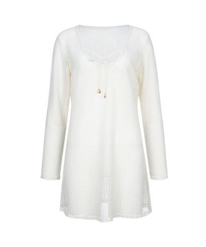 여성 리본타이 펄 크로셰 커버업 아이보리 RN-CS2G955-IV