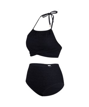 여성 펄 크로셰 홀터넥 하이웨스트 비키니 블랙 RN-LS2G302-BK