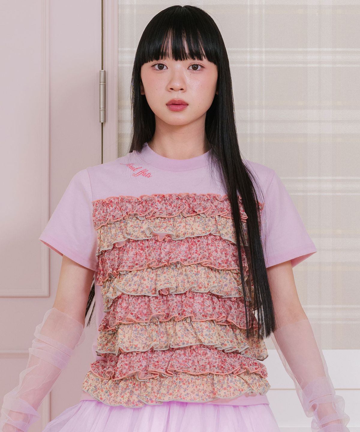 나이스고스트클럽(NICEGHOSTCLUB) FFATS FLOWER FRILL TEE_PINK(NG2GSUT589A)