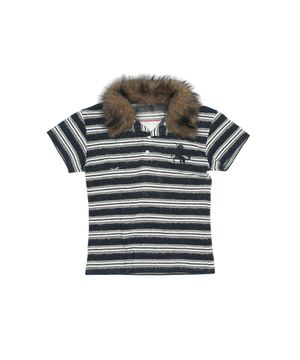 STRIPE FUR PK T-SHIRT [NAVY]