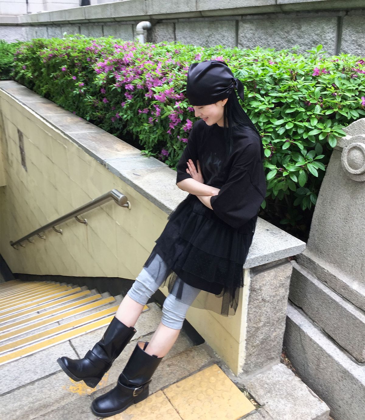 나이스고스트클럽(NICEGHOSTCLUB) FFATS TULLE DRESS BIG BIG TEE_BLACK(NG2GSUT591A)