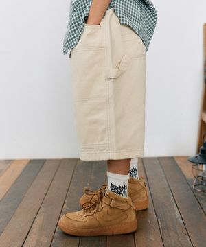 KIDS DOUBLE KNEE BERMUDA PANTS - CREAM