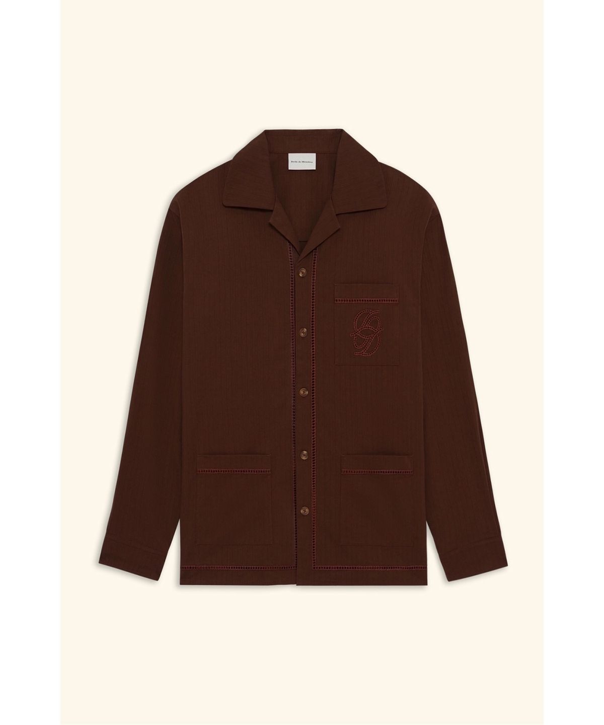 드롤드무슈(DROLE DE MONSIEUR) 텍스처 코튼 혼방 셔츠 Chemise Jour Echelle D0SAM26204BRX