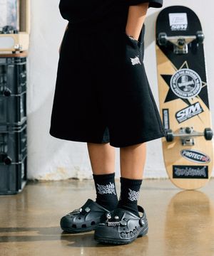 KIDS TAG COTTON SHORTS - BLACK