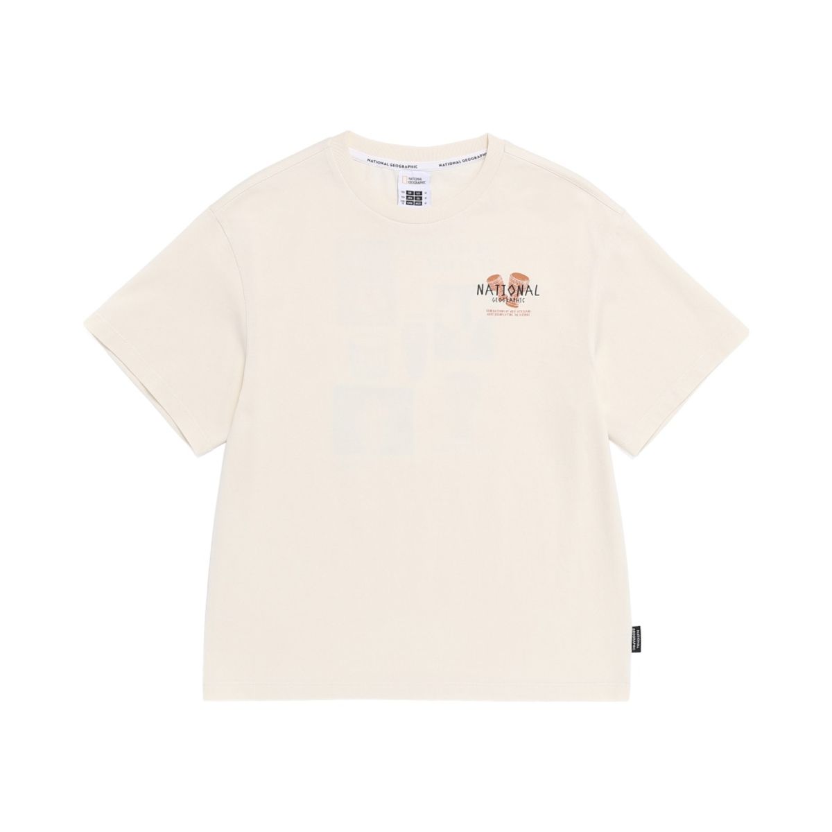 내셔널지오그래픽 키즈(NATIONAL GEOGRAPHIC KIDS) K262UTS980 문양 그래픽 반팔 티셔츠 CREAM