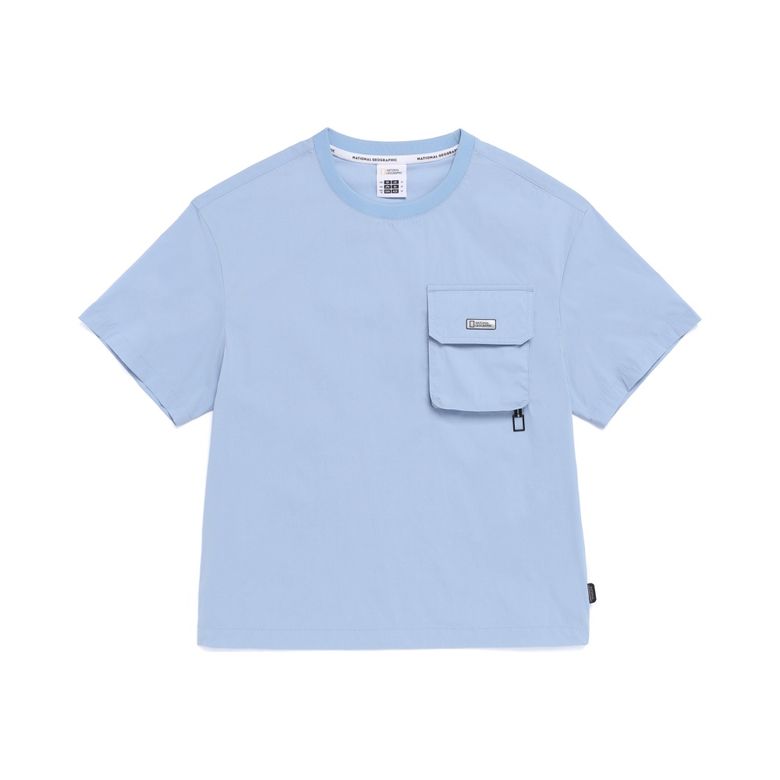K262UTS860 어드벤처 에어로벤트 우븐 반팔 티셔츠 STONE BLUE