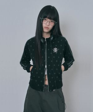 스타 스웨트 트랙 집업 - 블랙