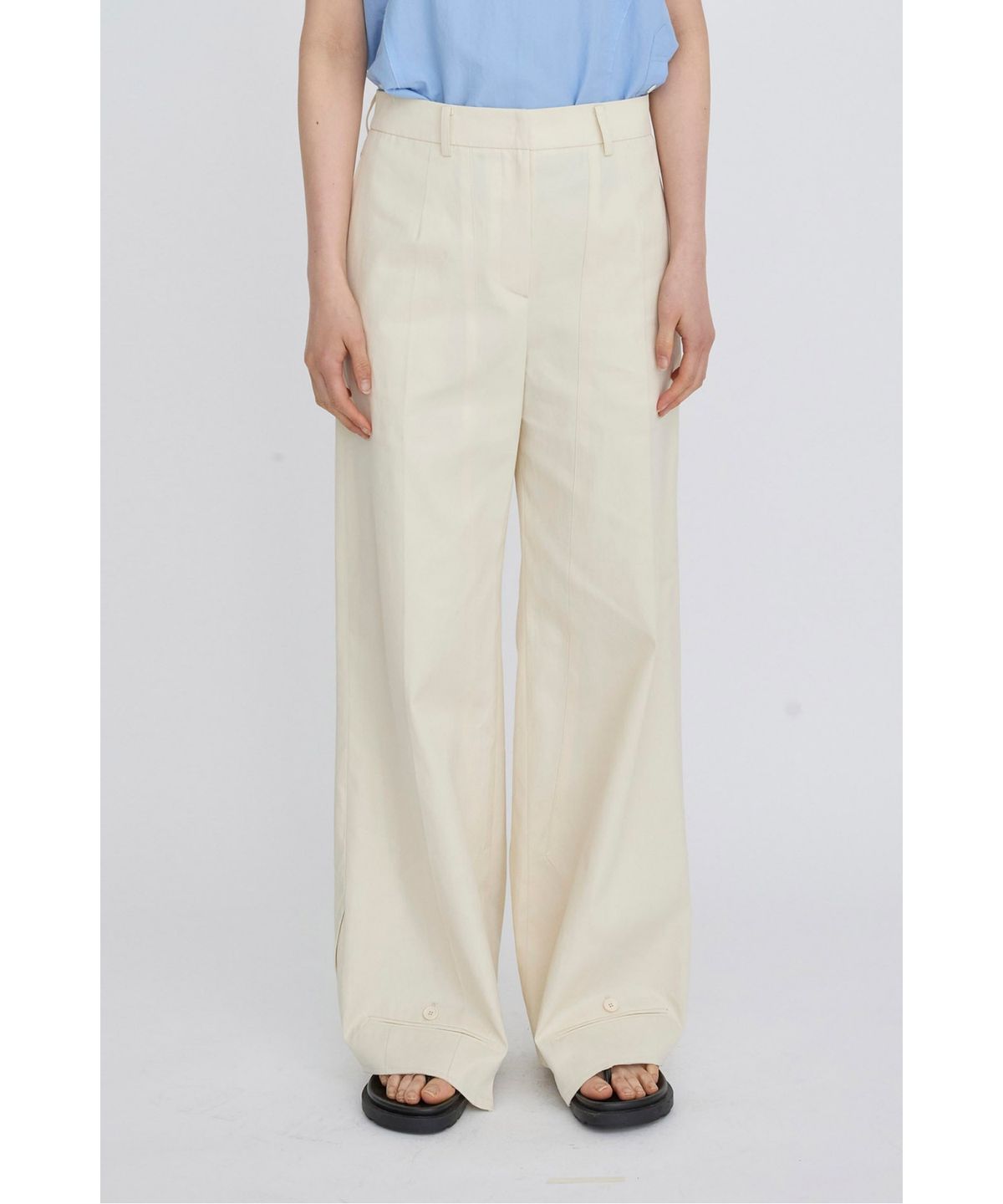 래코드(RECODE) Layered Waist Panel Detail Hem Pants RQPAS26525IVX