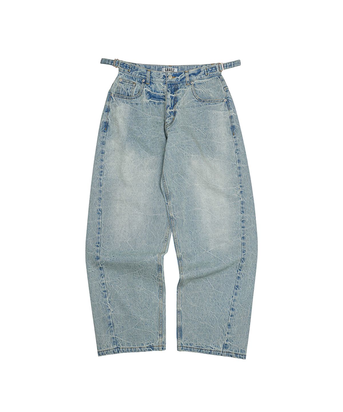 그레일즈(GRAILZ) CRINKLE WASHED DENIM PANTS [BLUE]