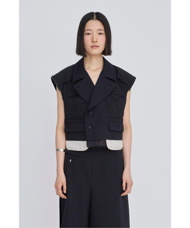 Exposed Layer Cropped Vest RQVAM26509NYX
