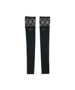 LACE LAYERED KNEE SOCKS [BLACK]