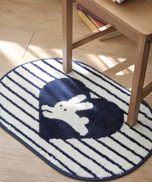 스트라이프 러빗 자카드 발매트 워셔블 극세사 논슬립