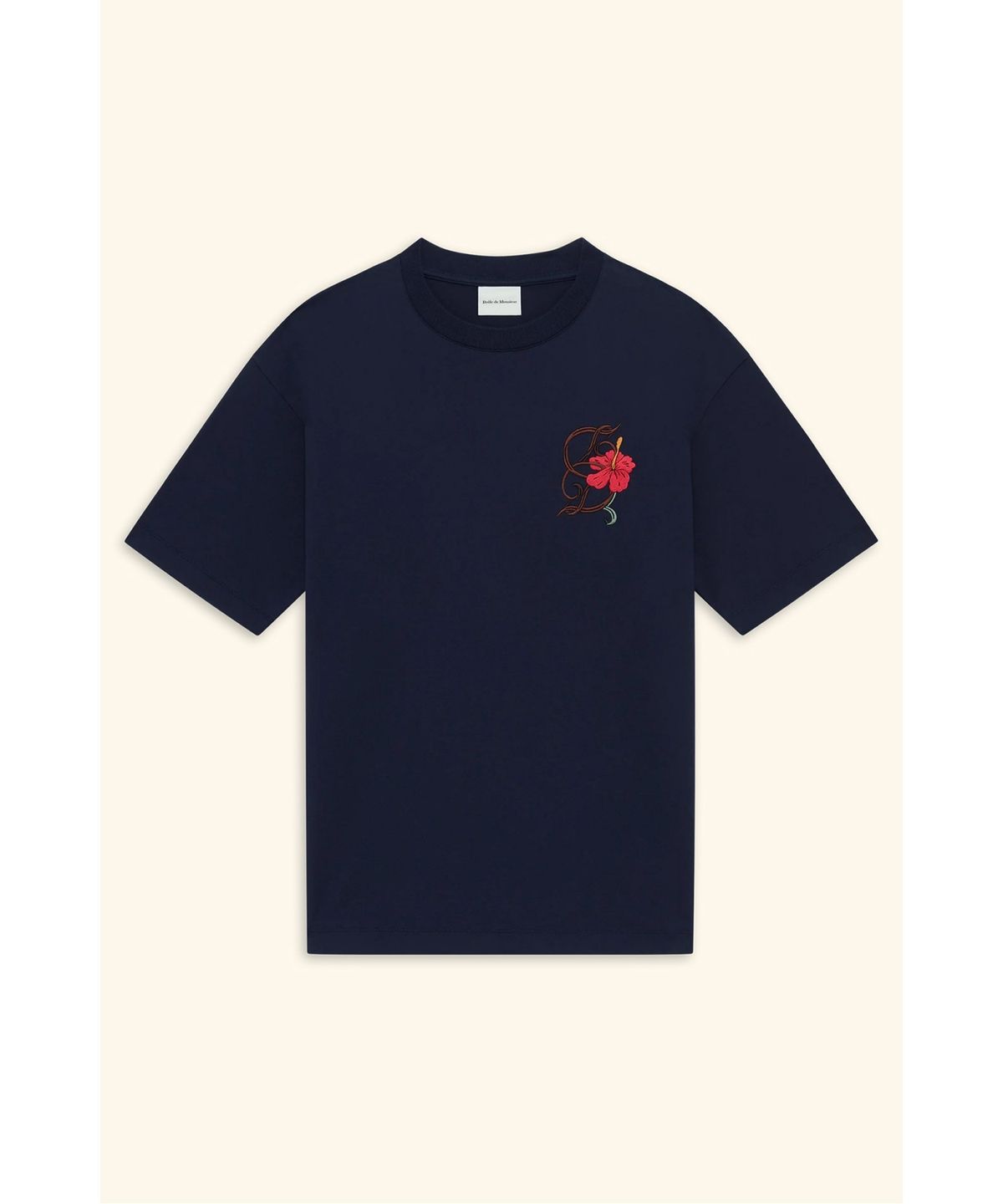 드롤드무슈(DROLE DE MONSIEUR) 히비스커스 자수 티셔츠 T-Shirt D Hibiscus Brodee D0TCM26211NYX